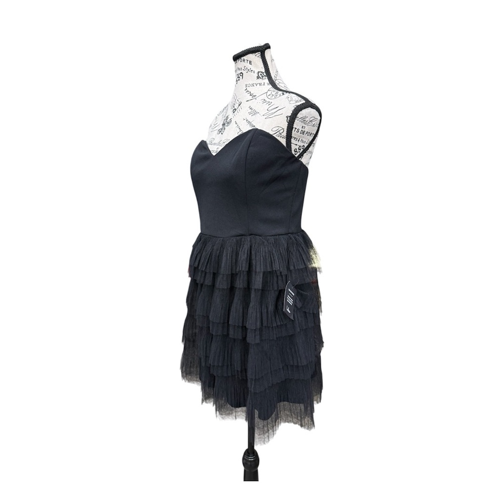 Lulus Black Strapless Tiered Tulle Mini Dress - Picture 6 of 12